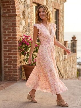 Sail to Sable Pink and Yellow Floral Maxi Dress
